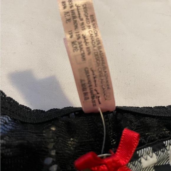 Sz S la vie en rose thong NWT 85%Nylon checkerd - Picture 4 of 5